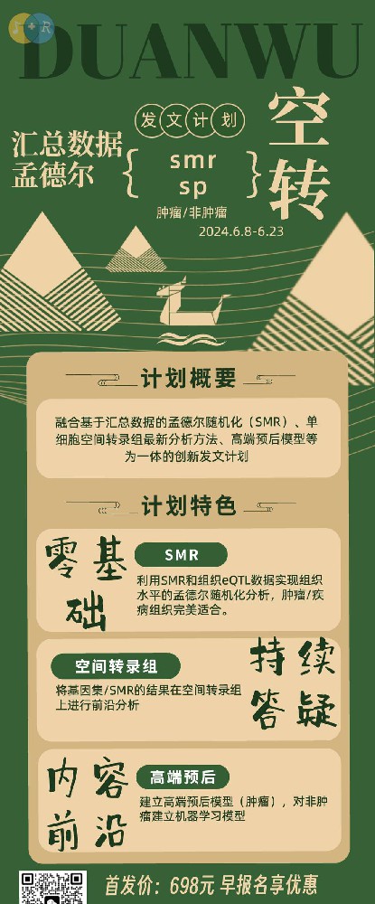 (6.8-6.29 Q&A)端午发文计划smrsp，空转+SMR+尖端建模(空间转录组+孟德尔)！生信作曲家YQ11